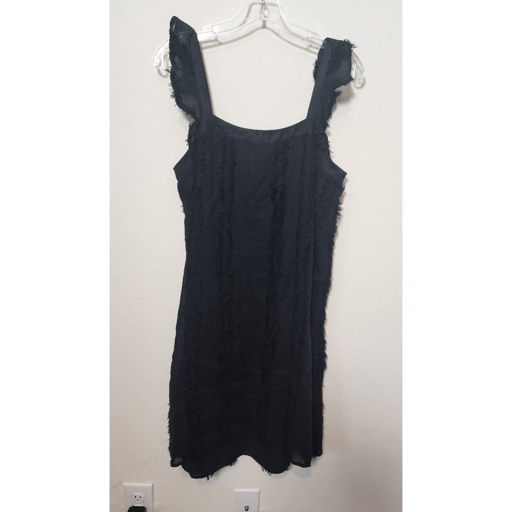 Vince Camuto Black Sleeveless Linen Blend Shift Dress Medium Lined‎ Resortwear - Picture 2 of 8